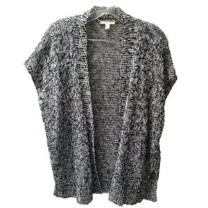 Eileen Fisher Organic Linen Cotton Blend Short Sleeve  Grey Cardigan Small